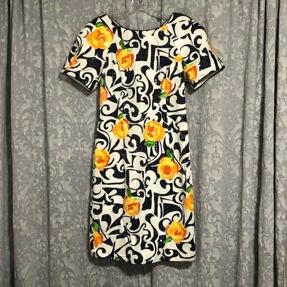 vintage Chancelle abstract floral print sequined dress size 6 - Picture 11 of 14